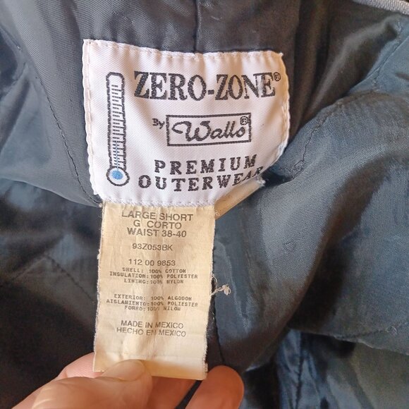 Large Short 38-40 Vintage Zero-Zone Walls Gray Insulated Work Bib Overalls  90s - Picture 2 of 11